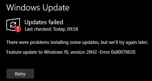 Hoppá, nem sikerült a frissítés